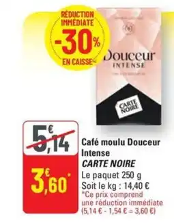 G20 CARTE NOIRE Café moulu Douceur Intense offre
