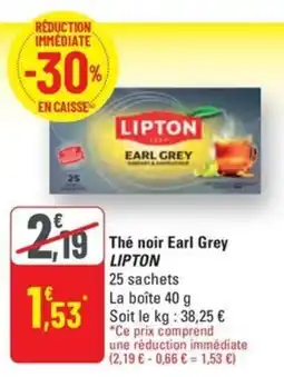 G20 LIPTON Thé noir Earl Grey offre