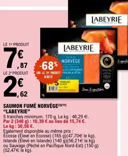 E.Leclerc Saumon fumé norvège labeyrie offre