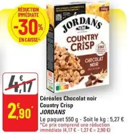 G20 JORDANS Céréales Chocolat noir Country Crisp offre