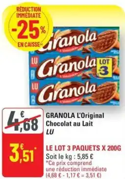 G20 LU Granola l'original chocolat au lait offre