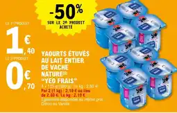 E.Leclerc Yaourts étuvés au lait entier de vache nature offre