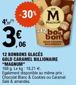 E.Leclerc 12 bonbons glacés gold caramel billionaire magnum offre