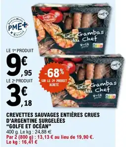 E.Leclerc Crevettes sauvages entières crues d'argentine surgelées offre