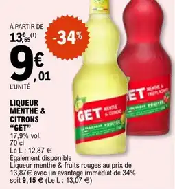 E.Leclerc Liqueur menthe & citrons offre