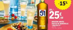 E.Leclerc Boisson anisée pastis de marseille pastis 51 offre