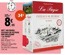 E.Leclerc Igp vin rouge coteaux de peyriac non millésimé la payse offre