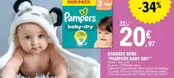 E.Leclerc Changes bebe pampers baby dry offre