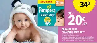 E.Leclerc Changes bebe pampers baby dry offre