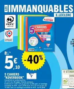 E.Leclerc 5 cahiers koverbook offre
