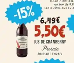Naturalia PROSAIN Jus de cranberry offre