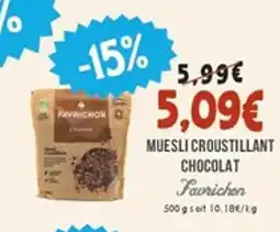Naturalia FAVRICHON Muesli croustillant chocolat offre