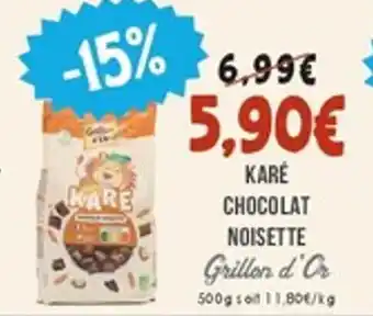 Naturalia GRILLON D'OR Karé chocolat noisette offre
