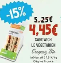 Naturalia CROQUEZ BIO Sandwich le végétarien offre