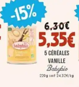 Naturalia BABYBIO 5 céréales vanille offre