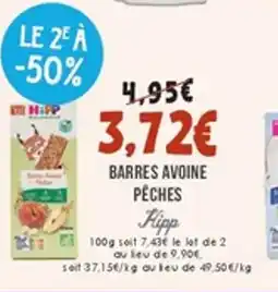 Naturalia HIPP Barres avoine pêches offre