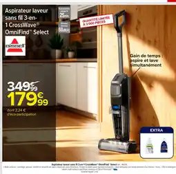 Carrefour Aspirateur laveur sans fil 3-en- 1 CrossWave offre