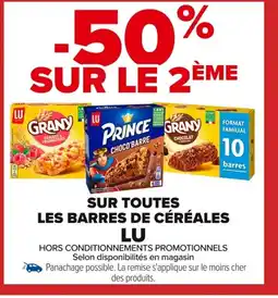 Carrefour LU Sur toutes les barres de céréales offre