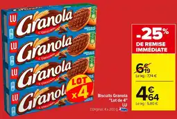 Carrefour LU Biscuits Granola Lot de 4 offre