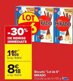 Carrefour MIKADO Biscuits Lot de 6 offre