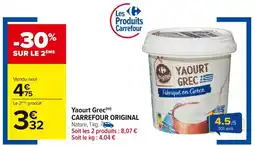 Carrefour CARREFOUR ORIGINAL Yaourt Grec offre