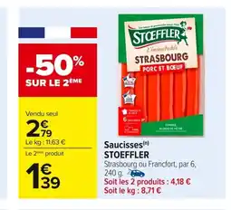 Carrefour STOEFFLER Saucisses offre