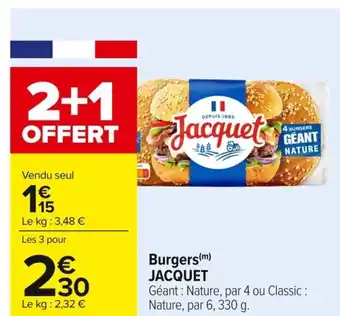 Carrefour JACQUET Burgers offre