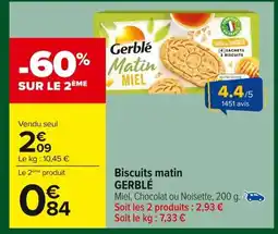 Carrefour GERBLÉ Biscuits matin offre