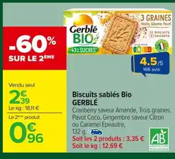 Carrefour GERBLÉ Biscuits sablés Bio offre