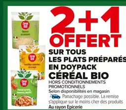 Carrefour CÉRÉAL BIO Sur tous les plats préparés en doypack offre