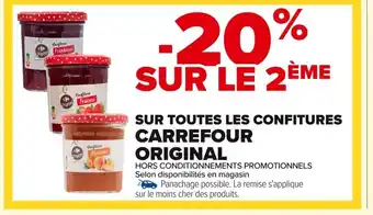 Carrefour CARREFOUR ORIGINAL Sur toutes les confitures offre