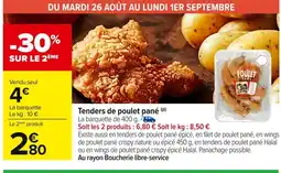 Carrefour Tenders de poulet pané offre