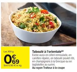 Carrefour Taboulé à l'orientale offre