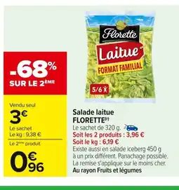 Carrefour FLORETTE Salade laitue offre