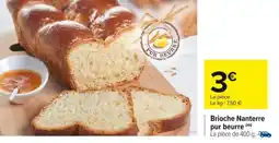 Carrefour Brioche Nanterre pur beurre offre