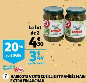 Auchan Auchan haricots verts cueillis et rangés main extra fin offre