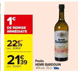 Carrefour HENRI BARDOUIN Pastis offre