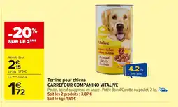 Carrefour CARREFOUR COMPANINO VITALIVE Terrine pour chiens offre