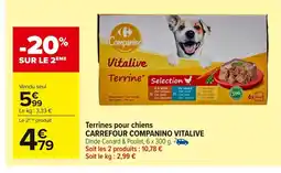 Carrefour CARREFOUR COMPANINO VITALIVE Terrines pour chiens offre
