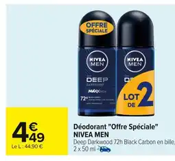 Carrefour NIVEA MEN Déodorant Offre Spéciale offre