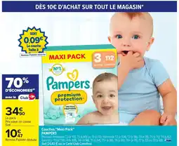 Carrefour PAMPERS Couches Maxi Pack offre