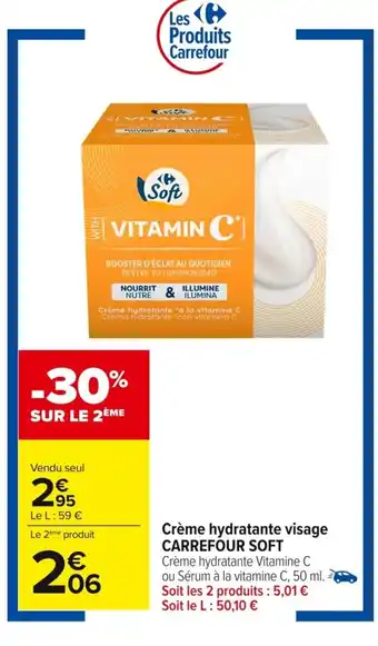 Carrefour CARREFOUR SOFT Crème hydratante visage offre