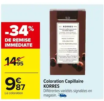 Carrefour KORRES Coloration Capillaire offre
