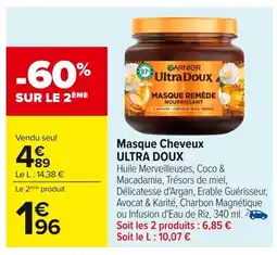 Carrefour ULTRA DOUX Masque Cheveux offre