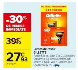 Carrefour GILLETTE Lames de rasoir offre