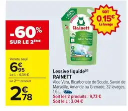 Carrefour RAINETT Lessive liquide offre