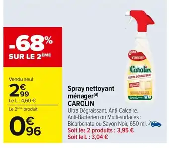 Carrefour CAROLIN Spray nettoyant ménager offre