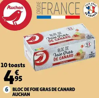 Auchan Auchan bloc foie gras de canard offre