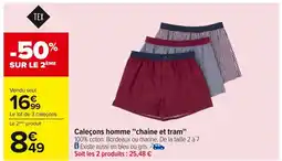 Carrefour Caleçons homme chaine et tram offre