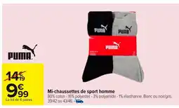 Carrefour PUMA Mi-chaussettes de sport homme offre